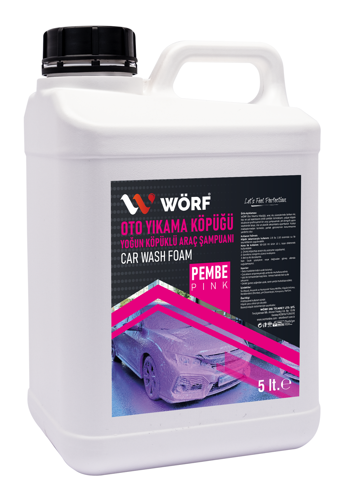 Wörf Pembe Oto Yıkama Köpüğü 5 L aktif köpük
