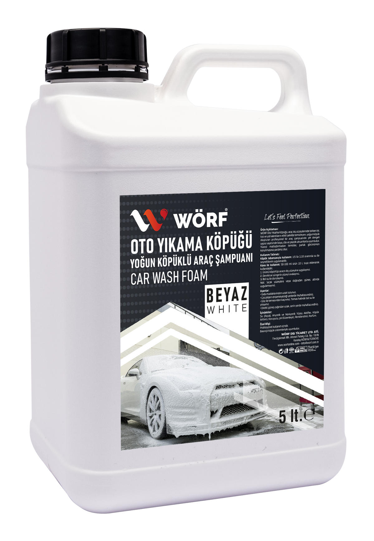 Wörf Oto Yıkama Köpüğü Beyaz 5 L aktif köpük