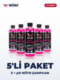 Wörf 5'li pH Nötr Oto Şampuanı – 5 × 400 ml