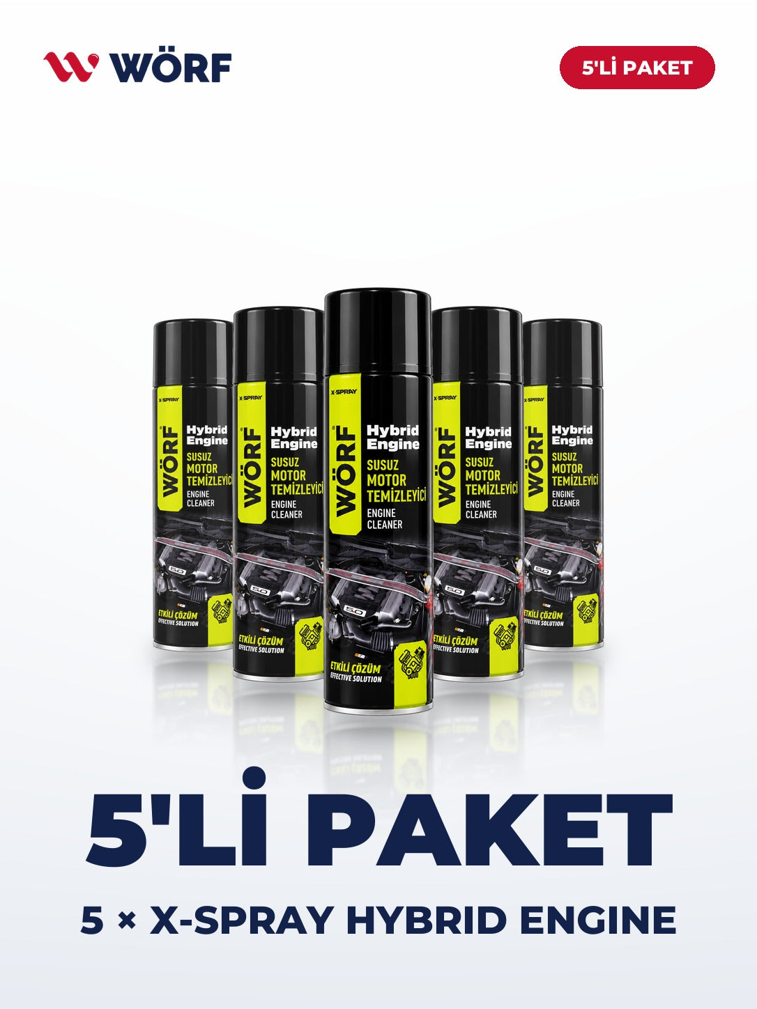 Wörf 5'li X-Spray Hybrid Engine – 5 × 500 ml