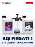 Wörf Kış Fırsatı 1 – Pembe Köpük 5 L + Oto Yıkama Köpüğü 5 L + Pompa