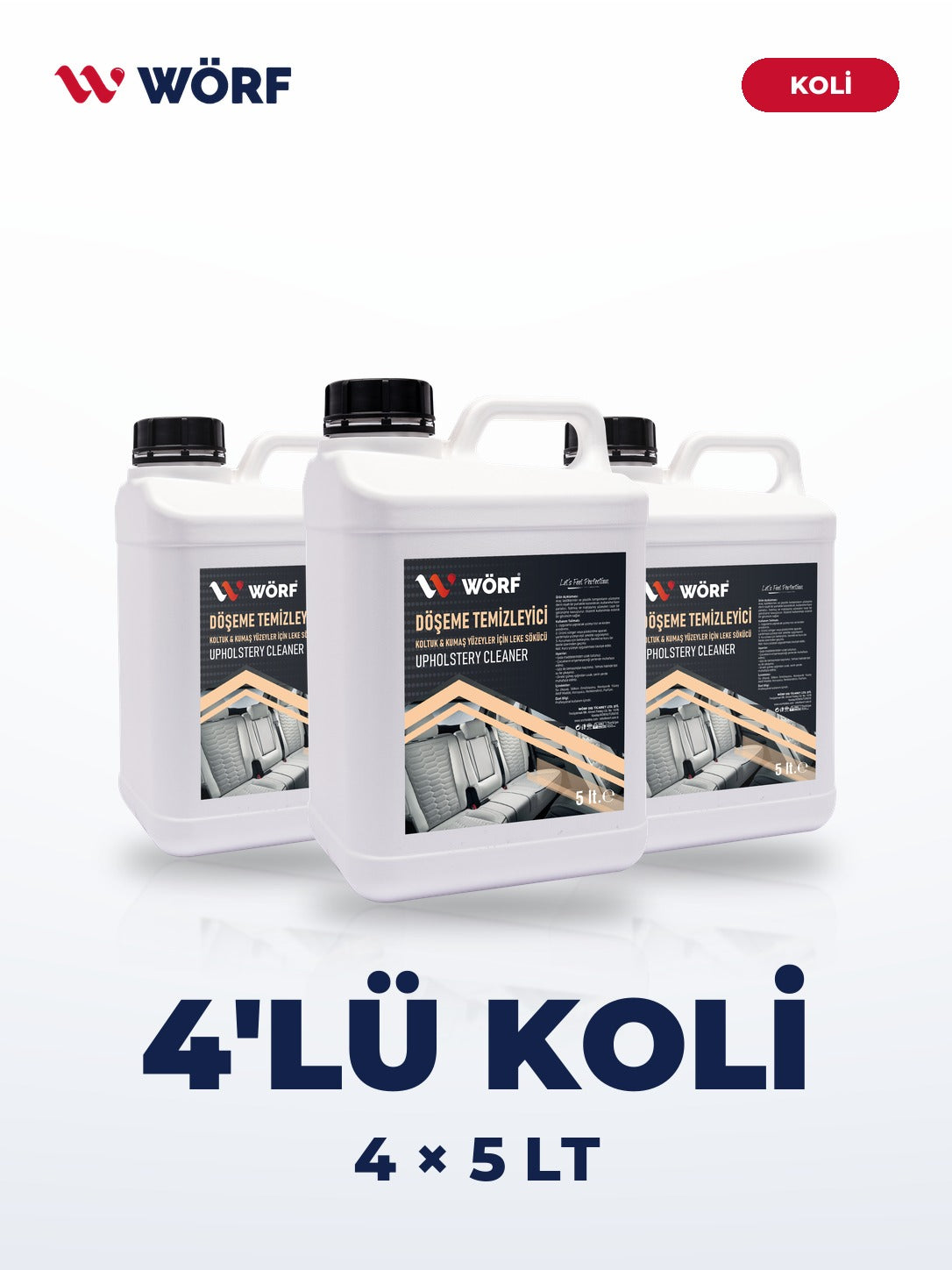 Wörf Döşeme ve Koltuk Temizleyici 5 LT – 4'lü Koli
