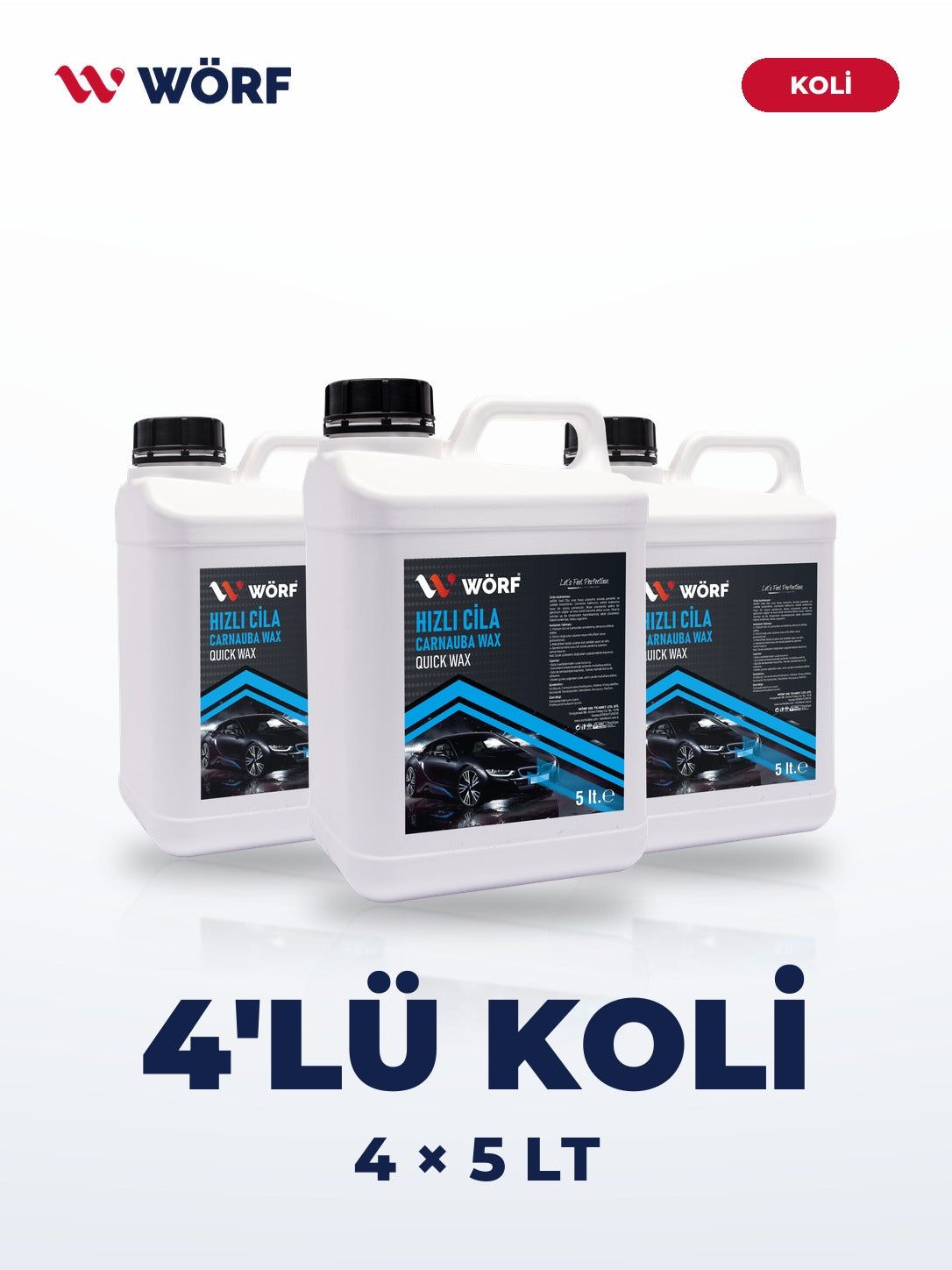 Wörf Hızlı Cila Carnauba Wax 5 LT – 4'lü Koli