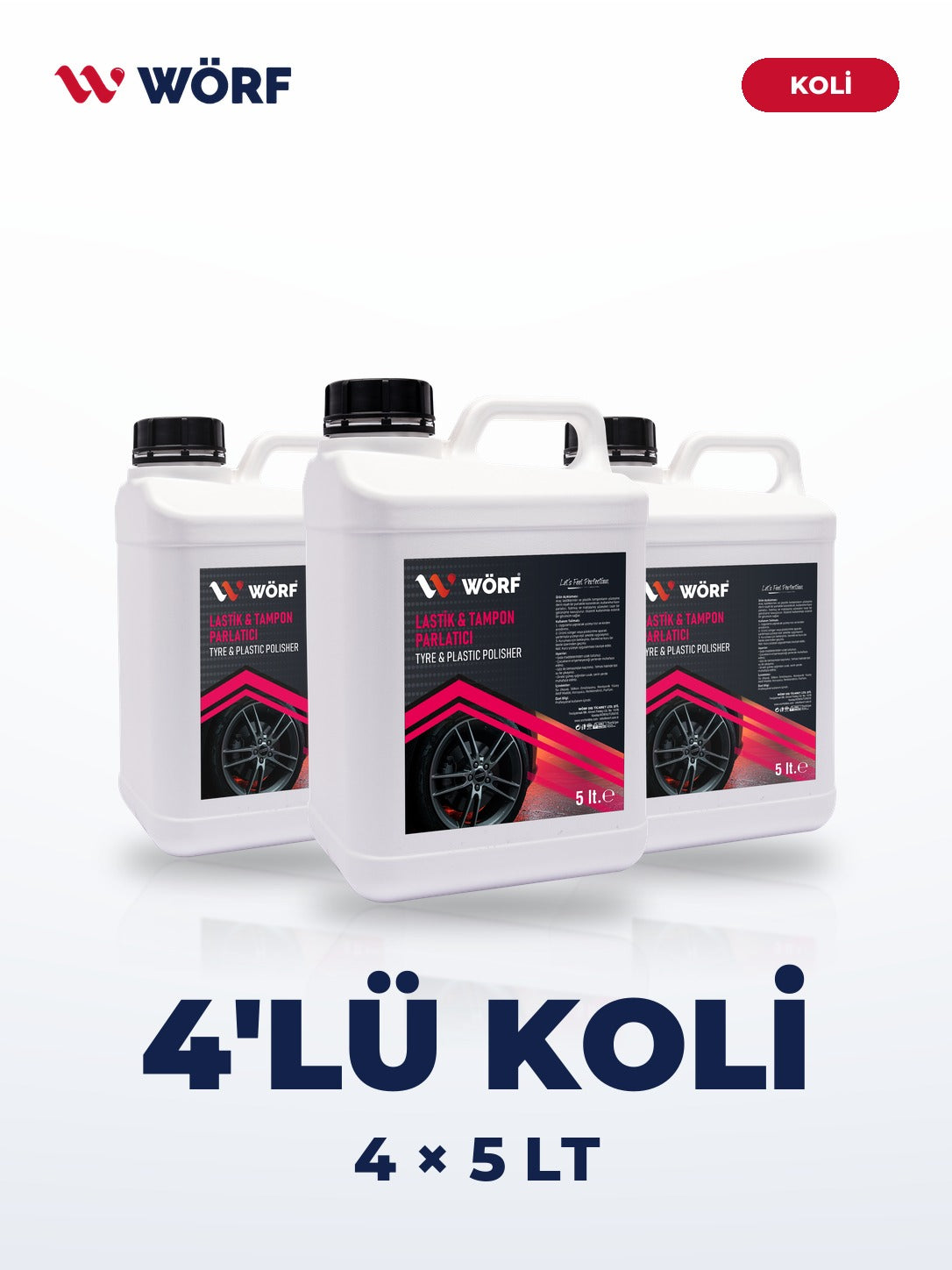 Wörf Lastik ve Tampon Parlatıcı 5 LT – 4'lü Koli