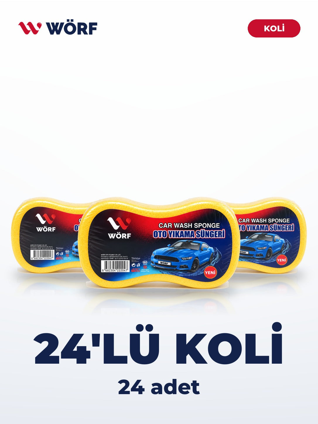Wörf Oto Yıkama Süngeri – 24'lü Koli