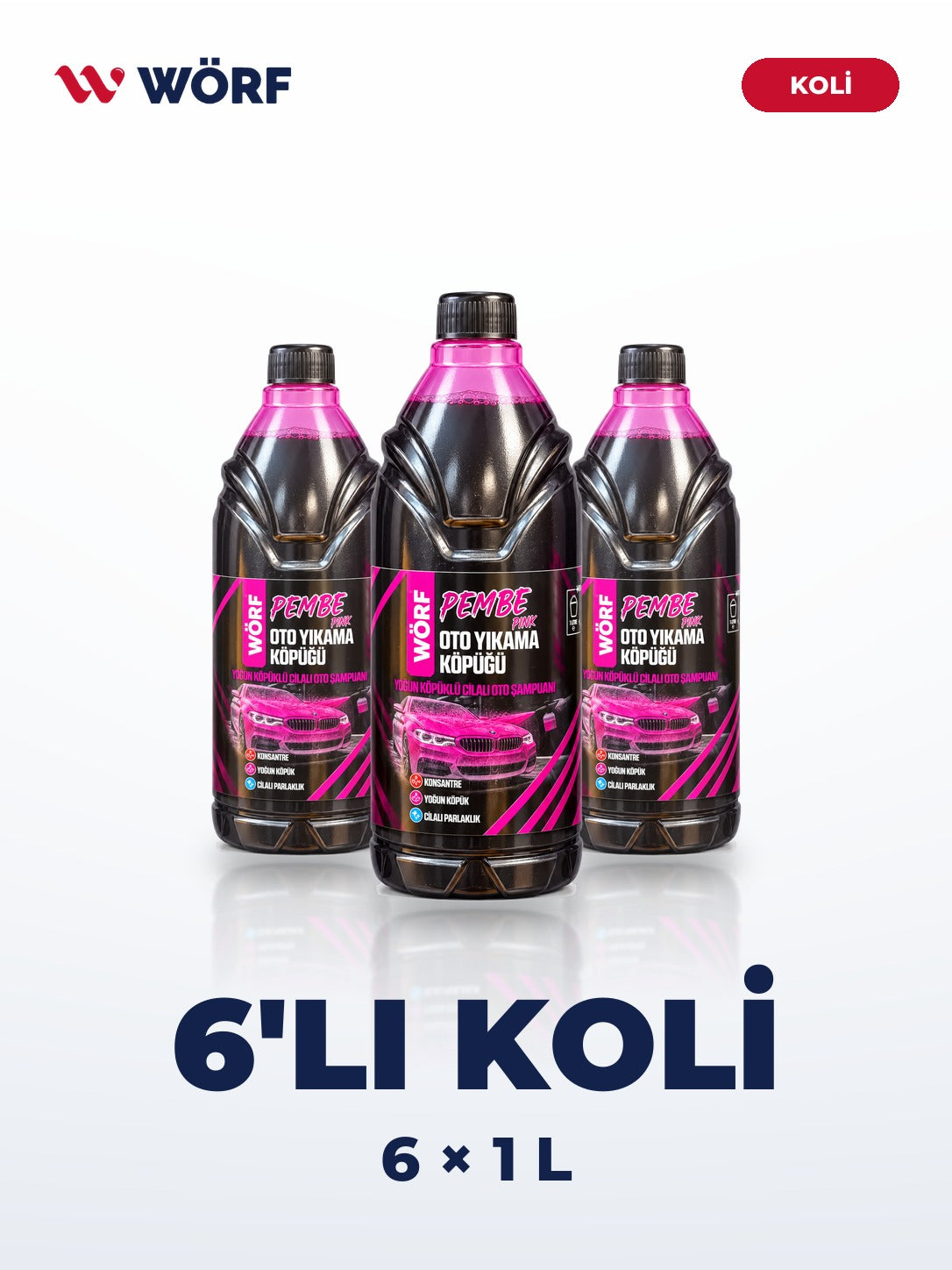 Wörf Pembe Oto Yıkama Köpüğü 1 L – 6'lı Koli