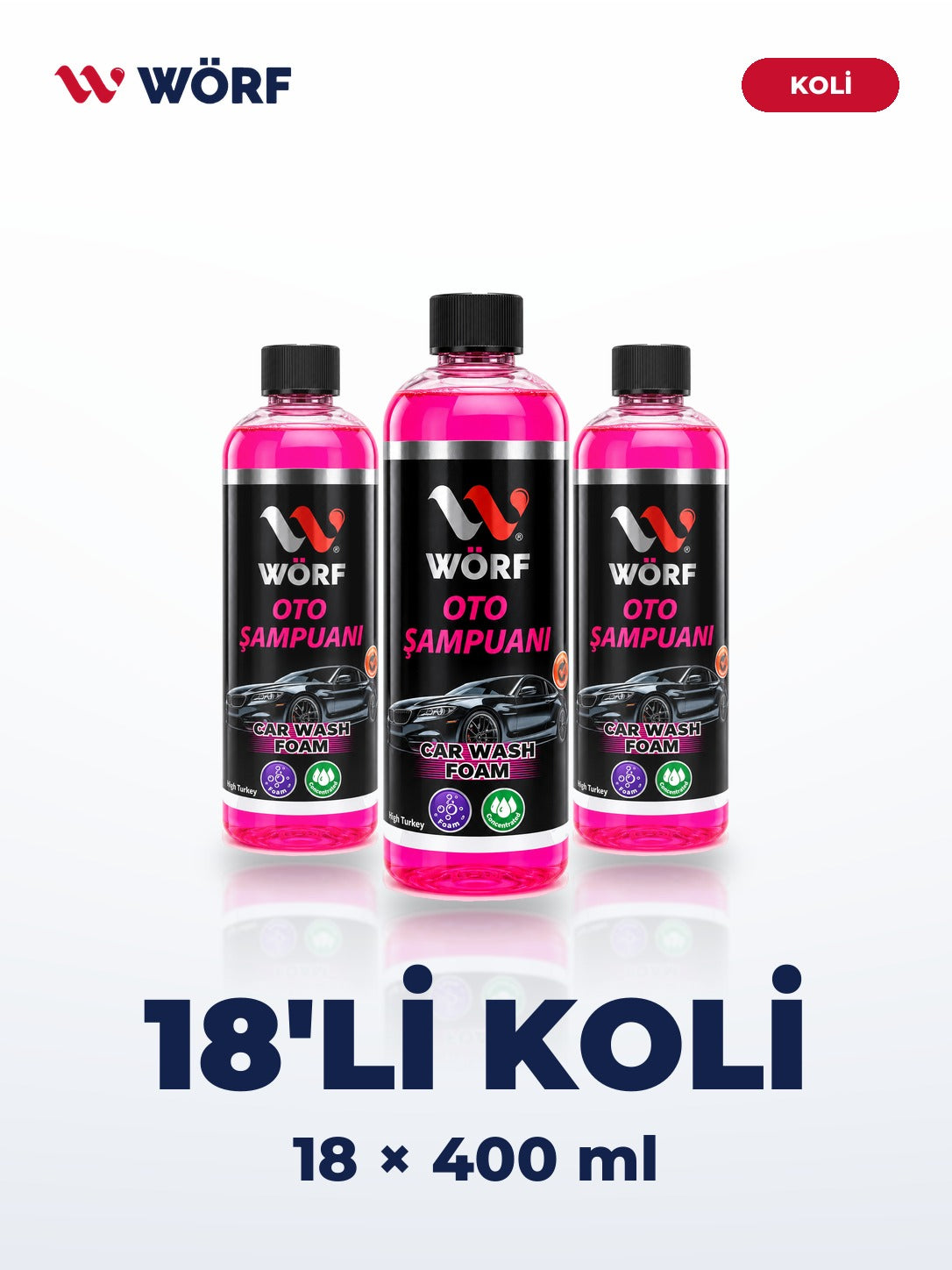 Wörf pH Nötr Oto Şampuanı 400 ml – 18'li Koli
