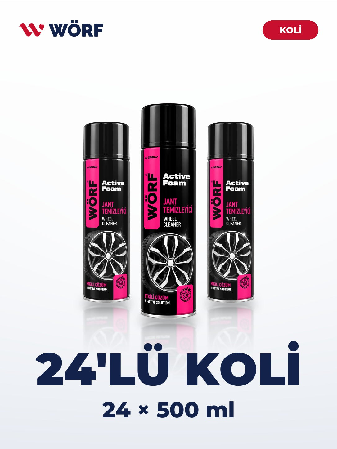 Wörf X-Spray Active Foam Jant Temizleyici 500 ml – 24'lü Koli