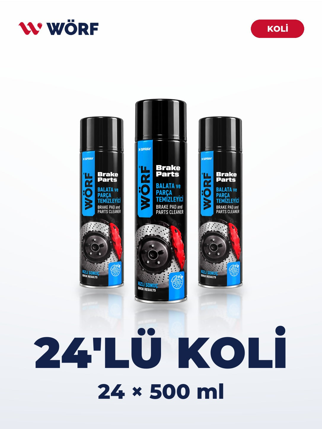 Wörf X-Spray Balata ve Parça Temizleyici 500 ml – 24'lü Koli