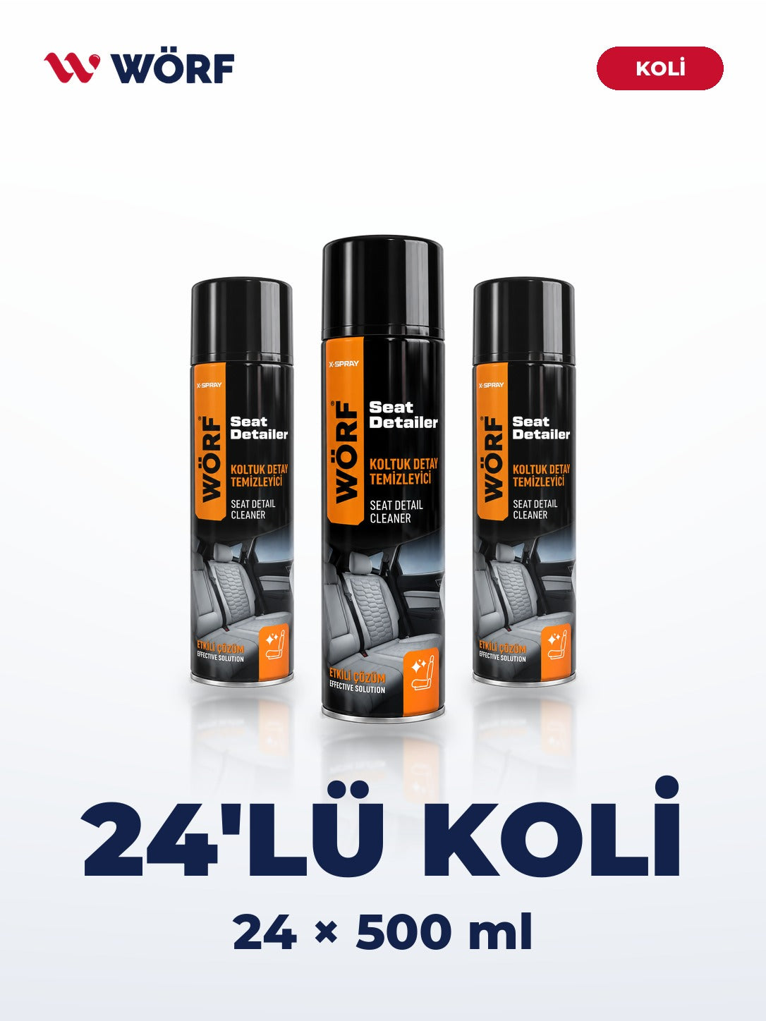 Wörf X-Spray Koltuk Detay Temizleyici 500 ml – 24'lü Koli